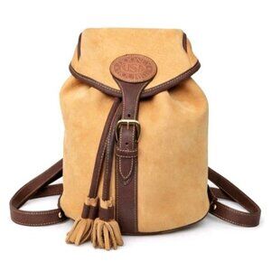 Vintage Dooney & Bourke Nubuc Suede Backpack USA Tassel AWL Tan Leather